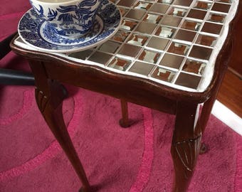 Custom made walnut side table