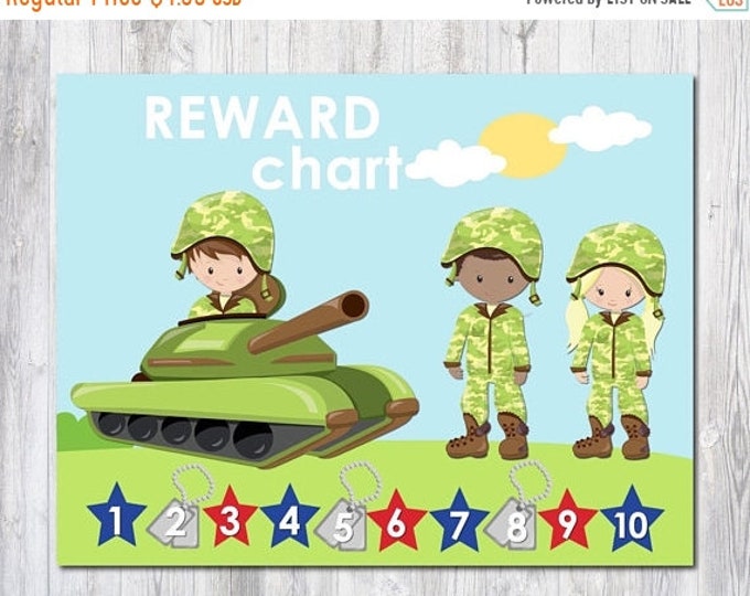 Sale Army Reward Chart - Potty Training - Behavior Chart - Reward System - Military Family - Army Decor - Homeschool