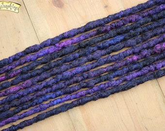 Galaxy SE x10 Crochet Synthetic Dreads - black purple blue accent