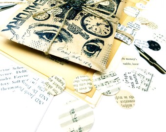 Vintage Paper Circles / Vintage Paper Punches / Vintage Paper / Paper Embellishments / Junk Journal / Ephemera Paper / Paper Dots