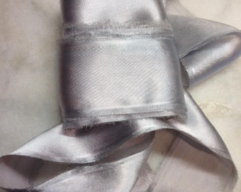 Stunning soft silver satin ribbon