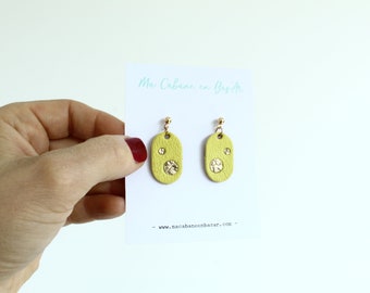 leather earrings / lemon constellation
