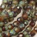 4MM FIRE POLISHED BEADS - Turquoise Amber Picasso - Czech Faceted Round Beads - 50 Beads