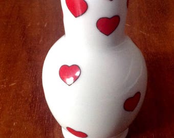 Vintage Parma AAI ceramic hearts bud vase Japan