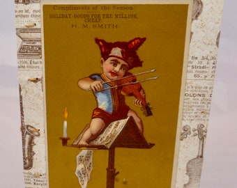 Fiddler on Music Stand Hand-sewn Music Journal