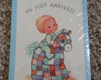 Vintage baby boy birth announcements by Norcross, original unopened package