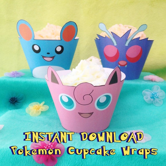 Pokemon Inspired Cupcake Wrappers Instant Download