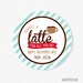 Thanks a Latte Tag, Valentine's Day Tag, Coffee Cup Gift Tag, Valentine Mug Tag, Teacher Valentine Tag, Personalized