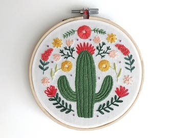 Collage de cactus - corail / / sur commande