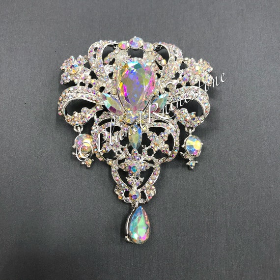 AB Large Rhinestone Brooch #BR-2