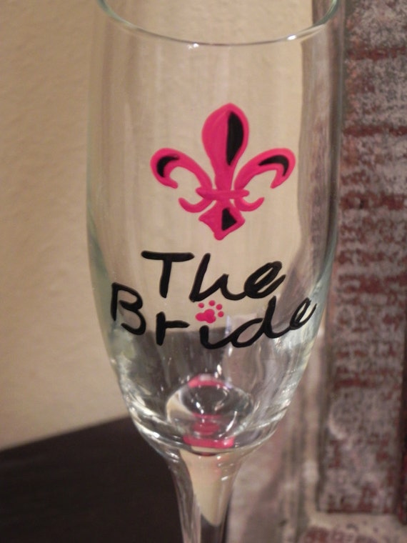 Georgia Bulldogs Wedding champagne flutes