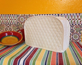 Cream 2 Slice Toaster Cover Kitchen Small Appliance Cover Ready to Ship