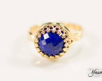 Maharani with lapis lazuli gold plated