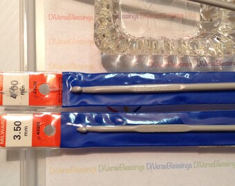 DISC, Milward, Boye, 6 Inch, Aluminum, Grey, Imported, Made in England, Crochet Hook, Vintage, Some in Vinyl Sleeve