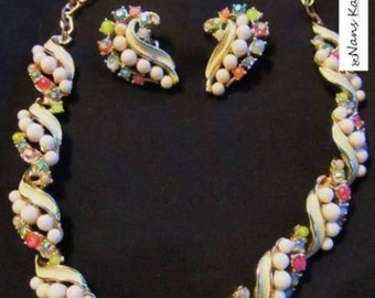 Vintage signed ART choker and matching earrings
