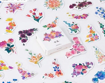 bloem stickers met bloemen stickers, schoolbenodigdheden, kogel dagboek accessoires, planner stickers, terug naar school, schroot boek, tijdschrift sticker