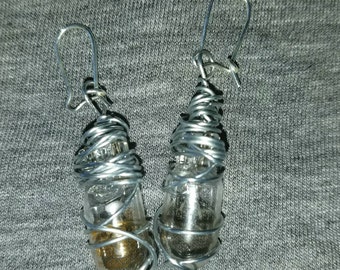 Repurposed auto lightbulb earrings