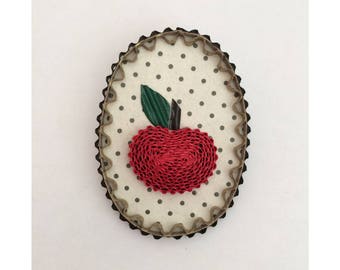 Locket brooch Red Apple