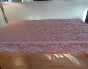 Vintage Pink Floral Tablecloth - 65x50