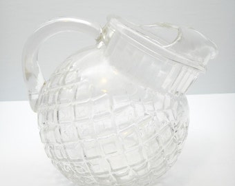 Vintage Glass Tilted Ball Pitcher