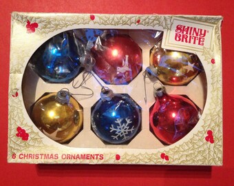 Shiny Brite Vintage 1950s Six Ornaments