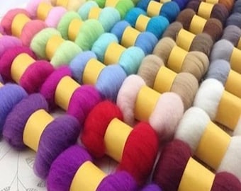 Superfine Merino Wool Roving Choose from 40 Colors for Needle Felting Kits Individual Package