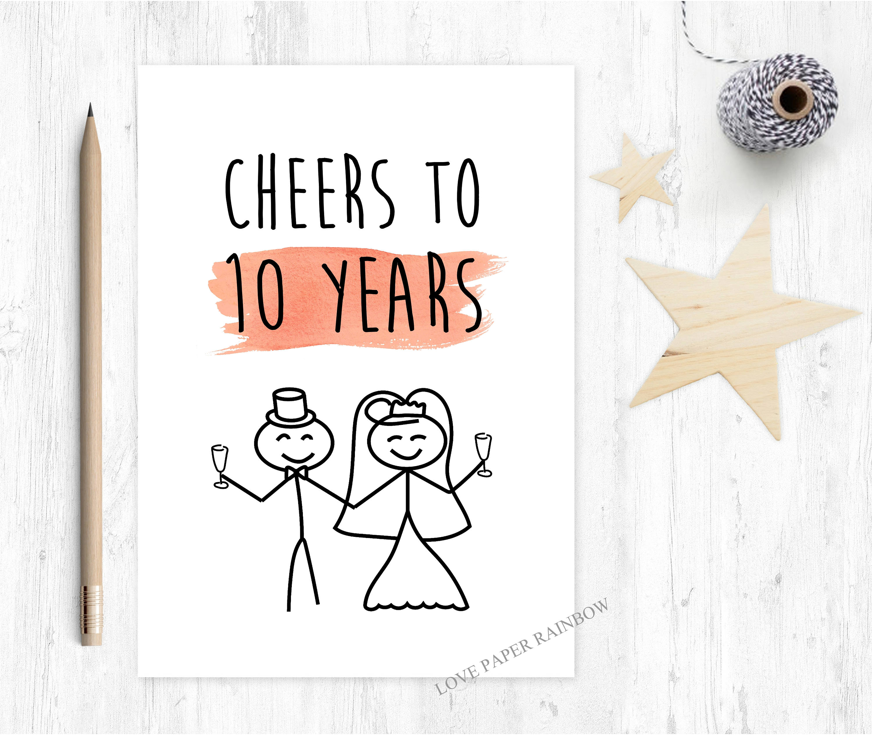 10th wedding anniversary card 10th anniversary card 10 years
 Ten Year Wedding Anniversary