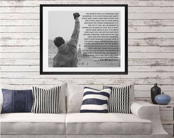 Rocky Balboa, Rocky, Boxing, ROCKY quote, boxing speech, Inspirational Wall art, rocky balboa quote, inspiration quote print, man wall art