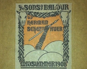 The sons of baldur 1908 signed book by author herman Scheffauer