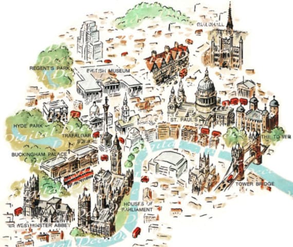 High Resolution Tourist Map Of London