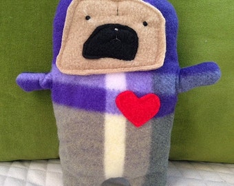 Reggie ~ The Pug-Jama Party Bummlie ~ Stuffing Free Dog Toy - Ready To Ship Today