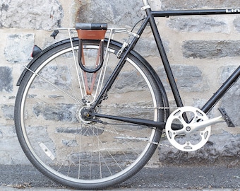 Bicycle U-Lock Holster - Tan Leather