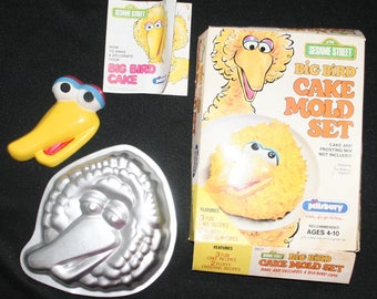 Big Bird Cake Mold Set Pillsbury Small w/ box Baking Beak Eyes Sesame Street Muppets