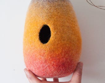 Orange Yellow Easter Egg Toy Decor/ Felt Hollow Egg/ Pregnancy Announcement Egg/ Baby Shower/ Invitation/ Easter spring Unique/ Grandparent