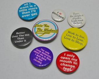 Vintage Button Pins Pinbacks set 3