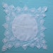1920s Round Sheer Linen Hanky Forget Me Nots Embroidered Net Pure Linen Exquisite Lace