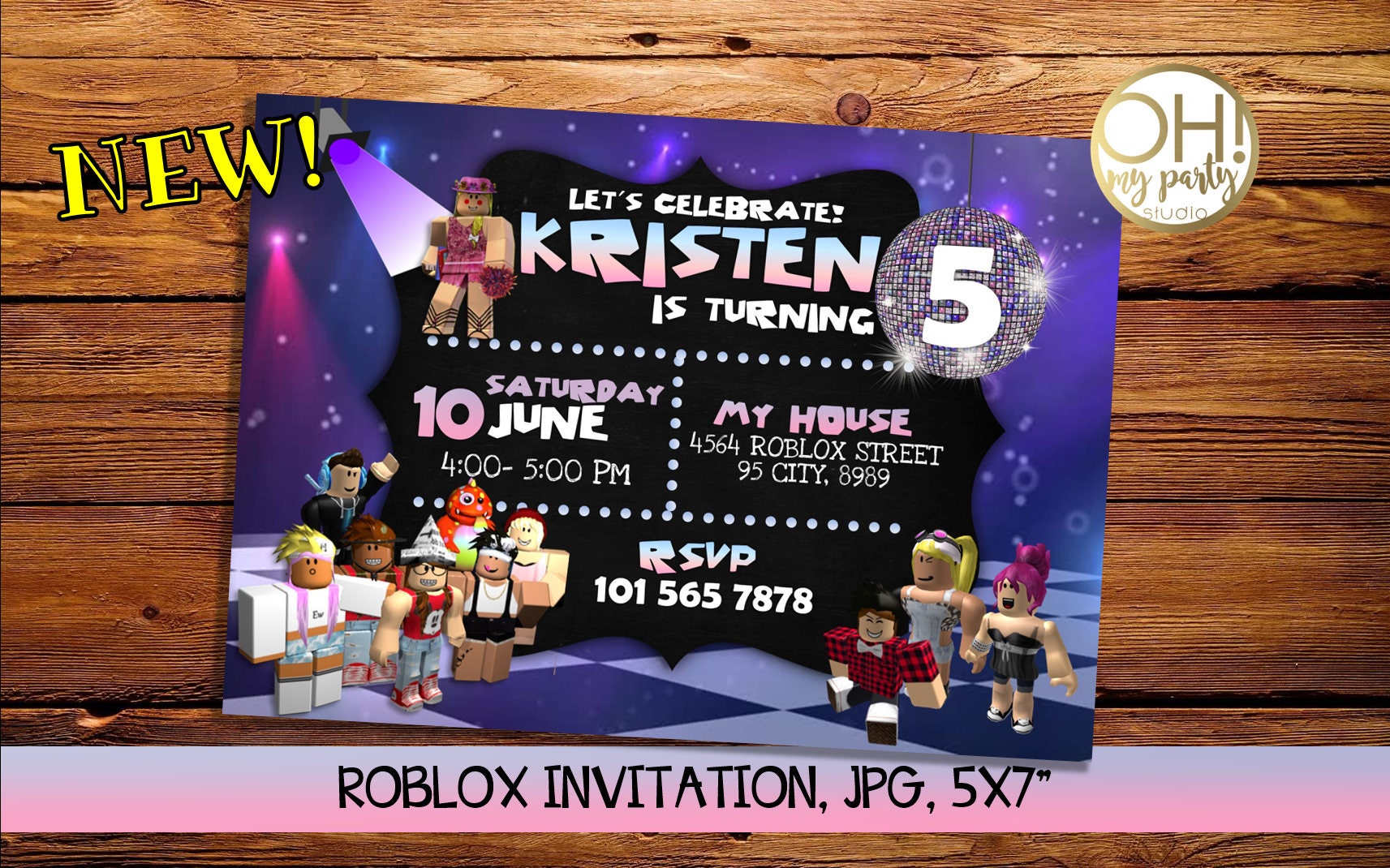 Invitacion Cumpleaños Roblox