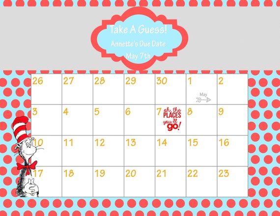 Items Similar To Printable Due Date Calendar Baby