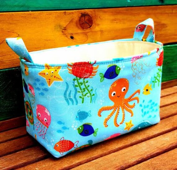 OCEAN KIDS BASKET Jellyfish Octopus Sea Fish Storage Organiser