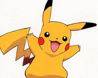 PIKACHU Original Gouache Painting
