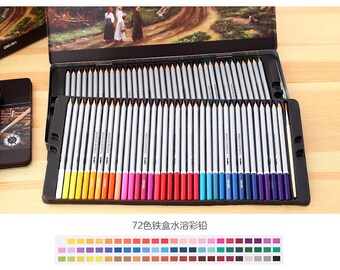 Set of 72 profissional colored pencils watercolor pencils lead water-soluble color pen