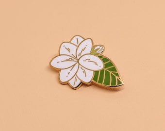 Sampaguita (Jasmine Flower) Enamel Pin | Hard Enamel, Enamel Pin, Lapel Pin, Flair, Philippines Art, Filipino Pin, Philippines Pin