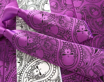 10 skull ties - print to order in colors of your choice - Paisley Skull Neckties by RokGear