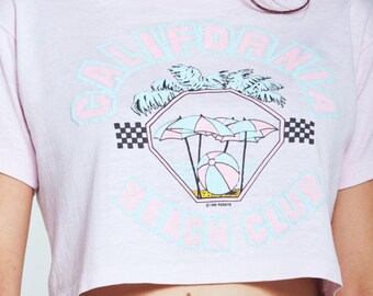 SALE** vintage cropped California pink tshirt