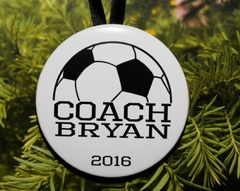 Soccer COACH Christmas Ornament - personalized - coach gift - sports - C187
