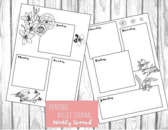 stencil printable 8 spread weekly journal bullet Printable