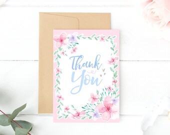 Pastel Floral Thank you Card
