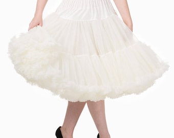 Elizabeth Stone 1950's Rockabilly Ivory Off White Swing Crinoline Underskirt Petticoat 22 or 26 Inch Length