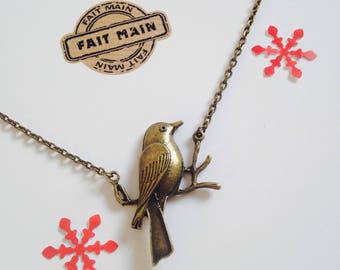 Necklace, bronze, bird, nature, women pendant