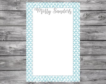 Notepad-Personalized-Blue Trim- 4x6